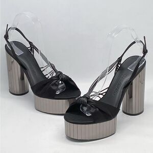 Ferragamo Sabina Mirror Platform High Heel Sandals size 8